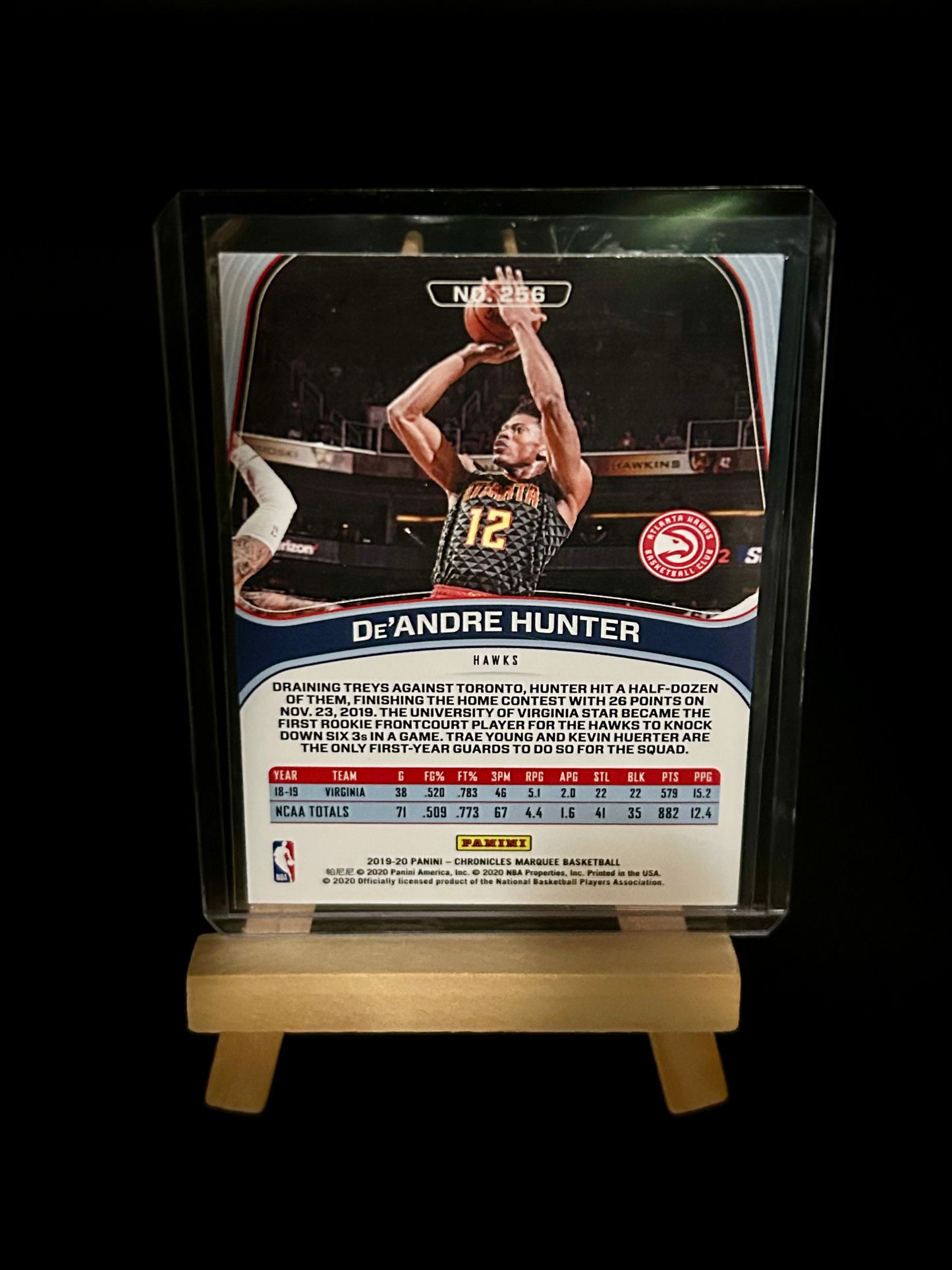 2019-2020 Chronicles Marquee Basketball De’Andre Hunter RC Teal Parallel