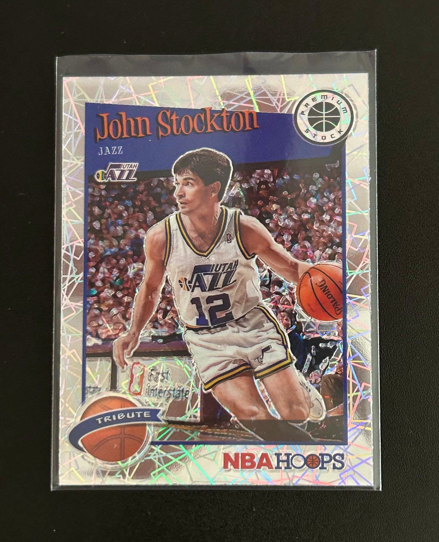2019-2020 Hoops Premium Stock John Stockton Silver Lazer Parallel Card