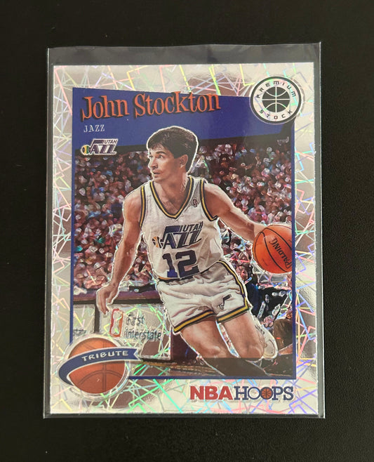 2019-20 Hoops Premium John Stockton Silver Lazer Parallel