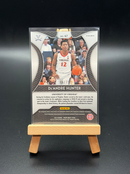 2019 Panini Prizm Draft Picks De’Andre Hunter Hyper Prizm Numbered Basketball Card