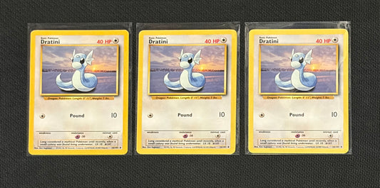 Dratini- Base Set (BS) UnCommon 3 card lot LP
