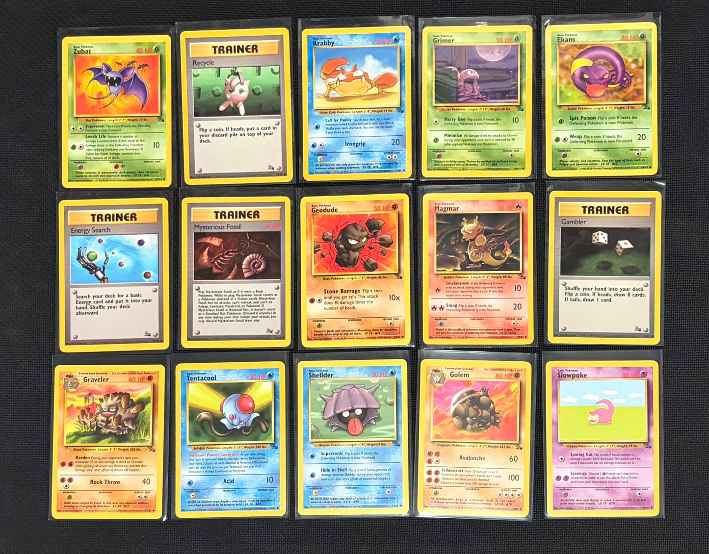 21 Card Pokemon Fossil Card Lot LP and MP