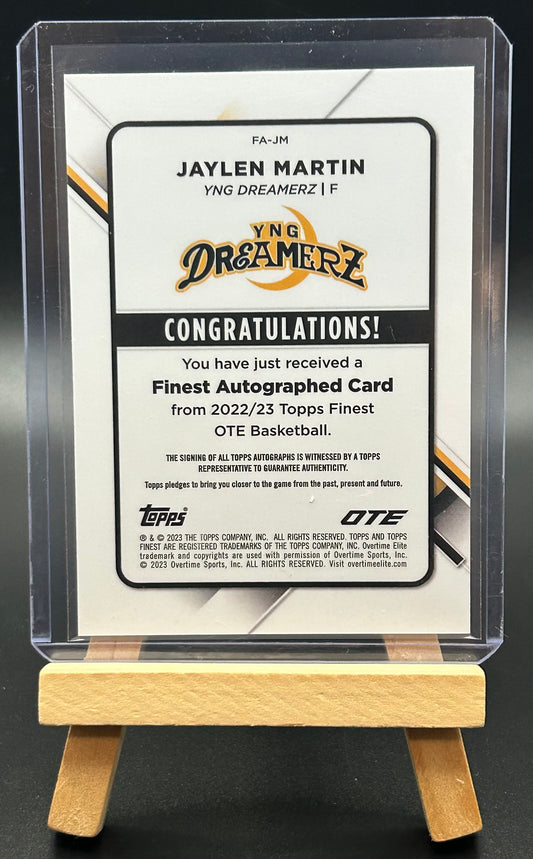 2022-23 Topps Finest OTE Jaylen Martin #FA-JM Green Wave Auto 93/99