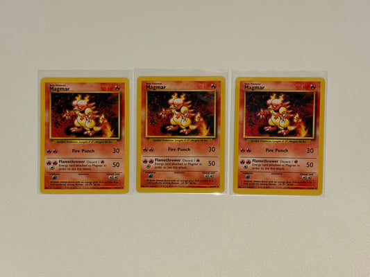 Magmar- Base Set (BS) UnCommon 3 card lot LP