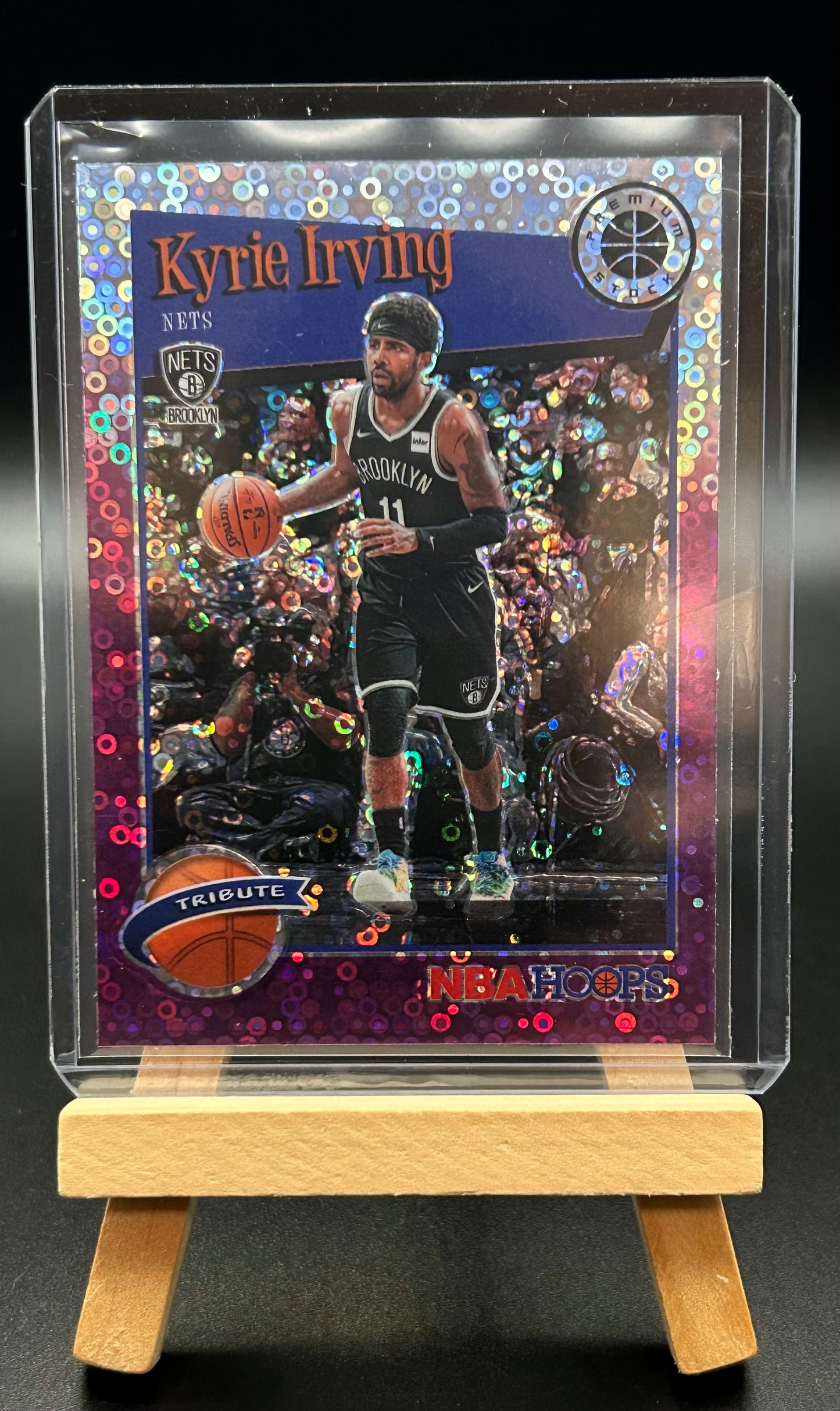 2019-20 Panini NBA Hoops Premium Stock Purple Disco Tribute Kyrie Irving