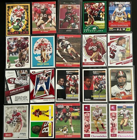 San Francisco 49ers NFL $3.50 20 Card Lot #1