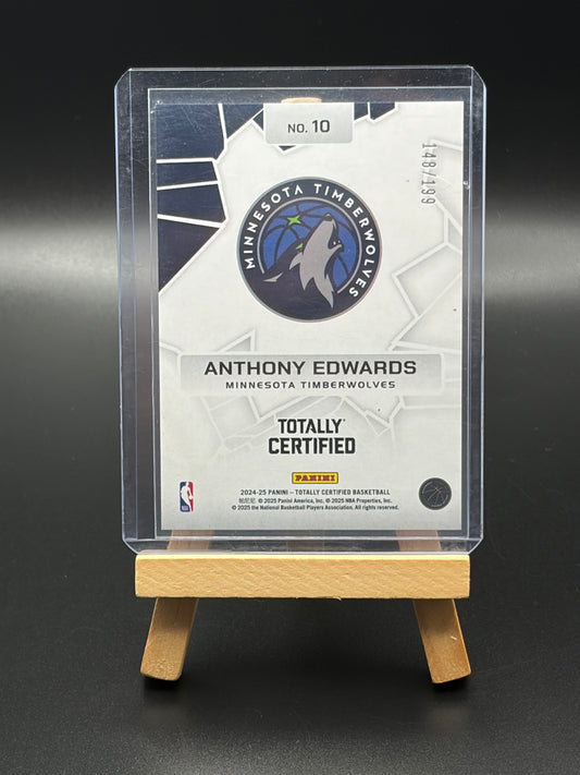 #10 Anthony Edwards 2024-25 Panini Totally Certified - Rock the Rim Mirror Pink #/199