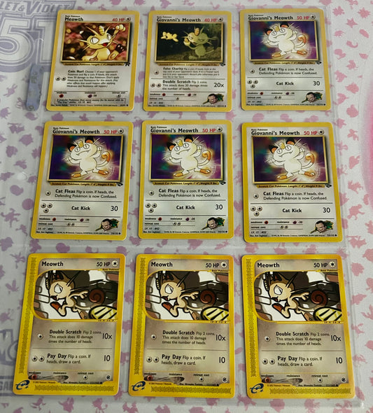 9 Card Meowth Collection