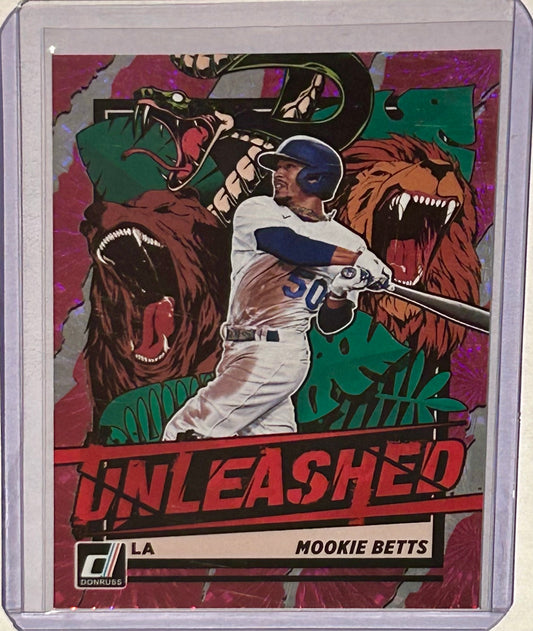 2021 Donruss Pink Firework Parallel Mookie Betts Unleashed