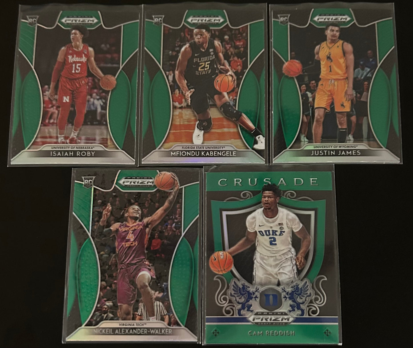2019 Panini Prizm Draft Picks 5 card Green Parallel lot