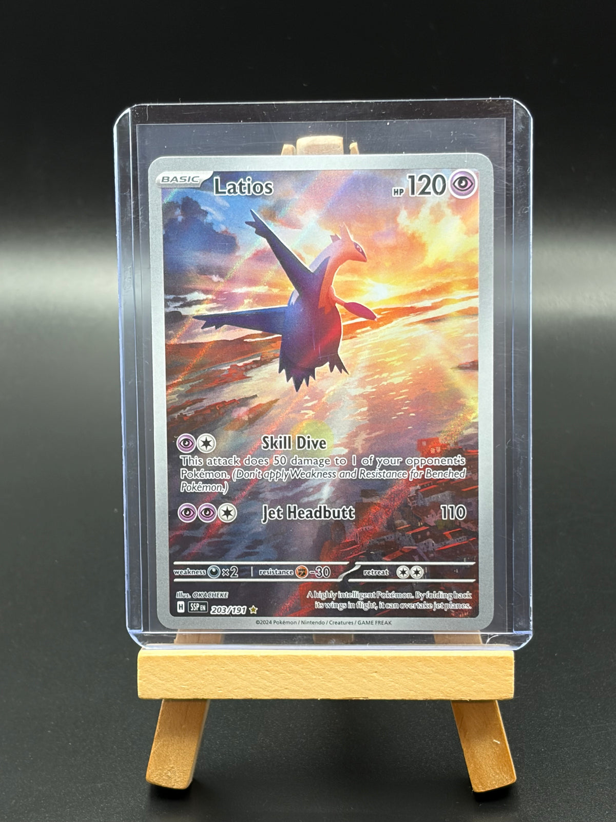 Latios - 203/191 SV:08 Surging Sparks Illustration Rare NM