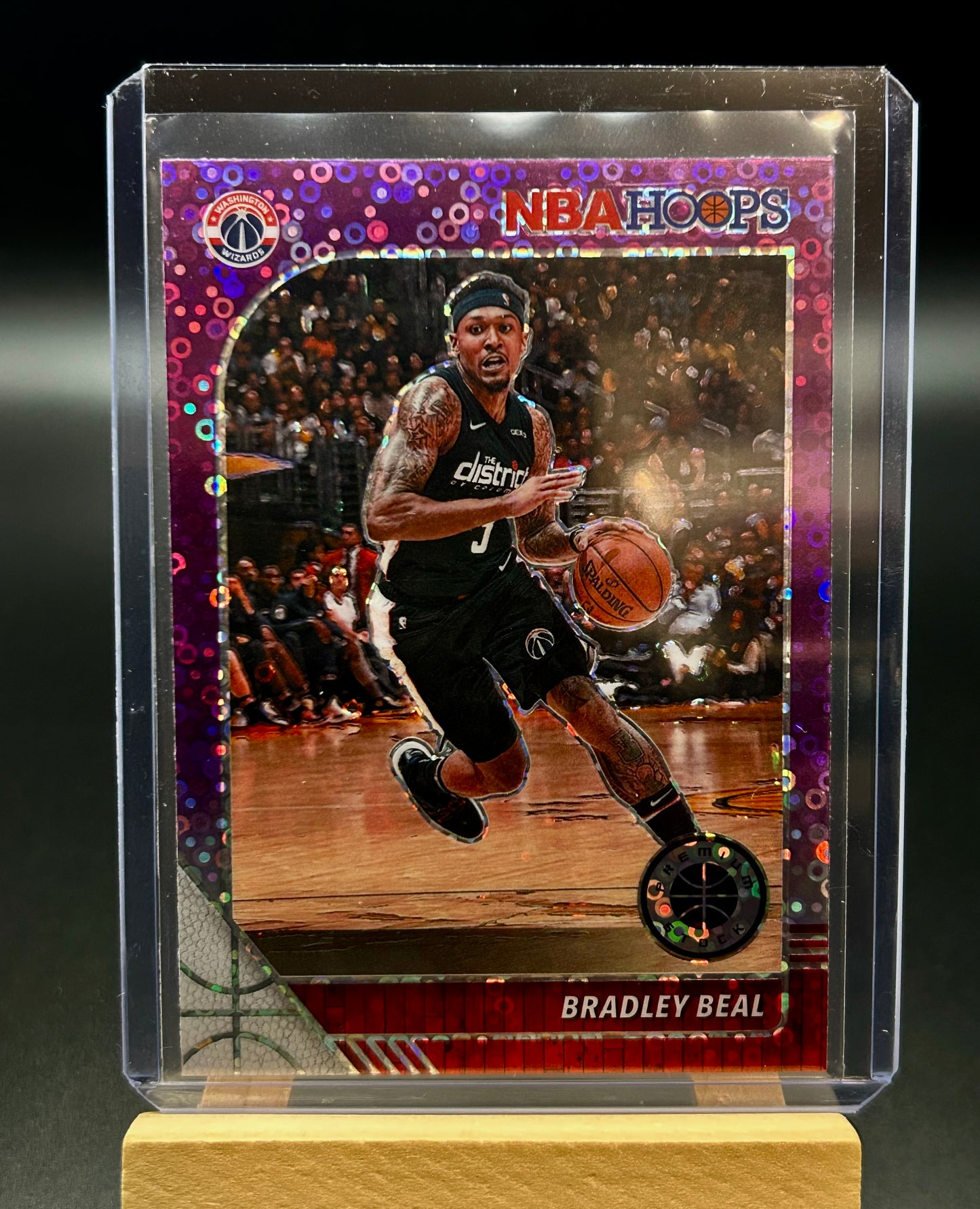 2019-2020 Panini Hoops Premium Stock Bradley Beal Purple Disco Parallel Card