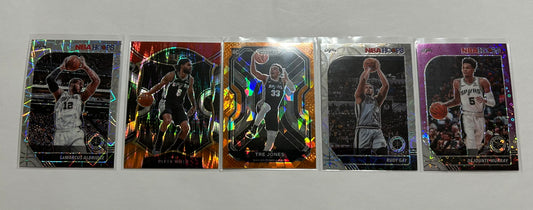 San Antonio Spurs 5 Card Parallel Basketball Lot #4