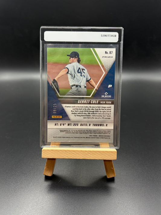 2021 Gerrit Cole Panini Mosaic Baseball Numbered 9/25