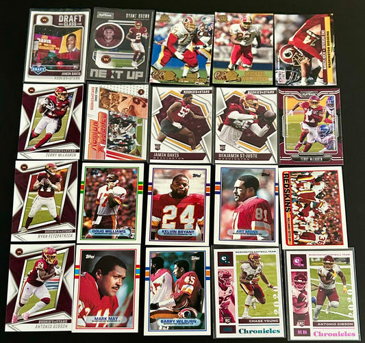 Washington Team NFL $3.50 20 Card Lot #2