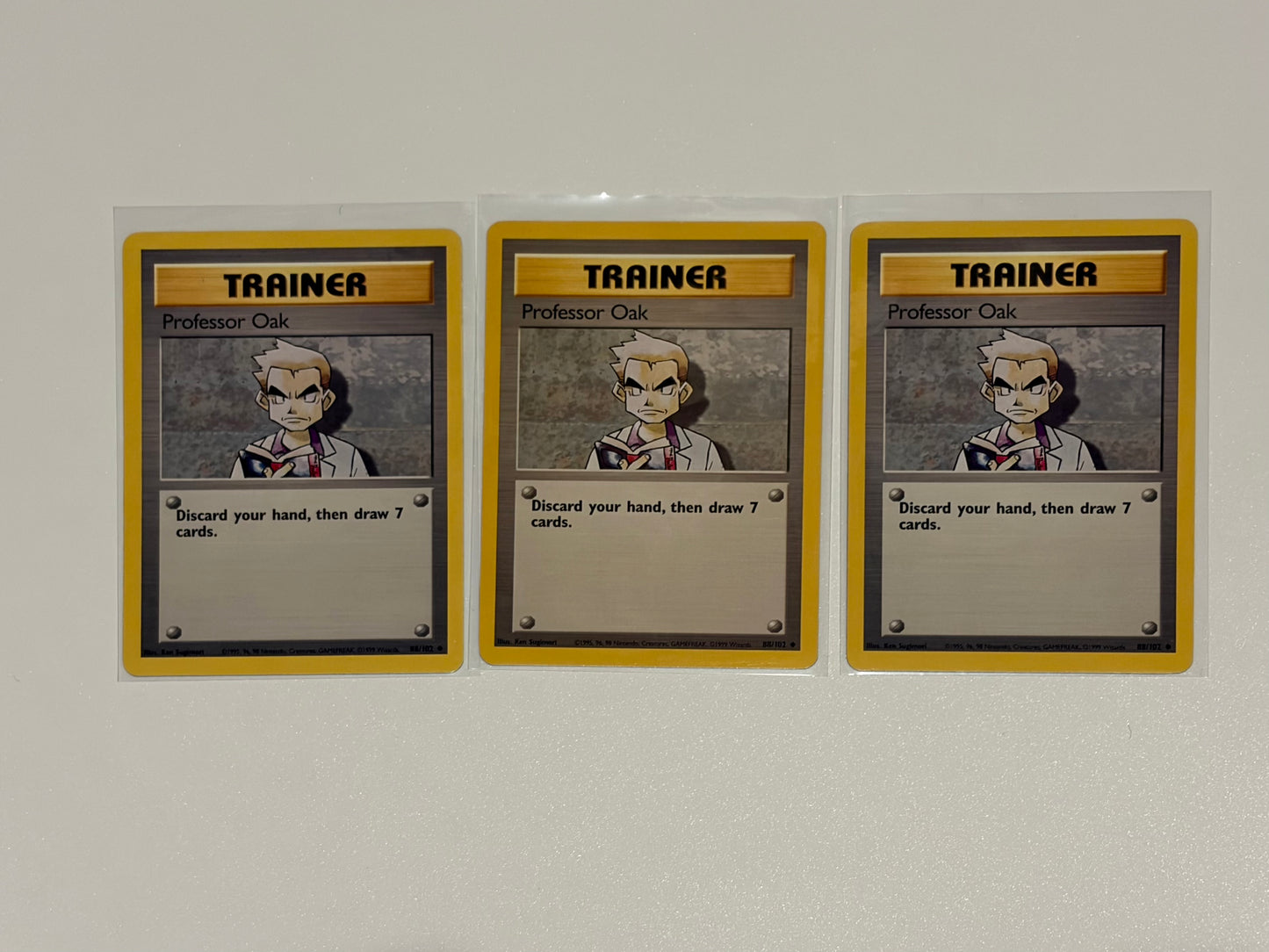 Professor Oak- Base Set (BS) UnCommon 3 card lot LP