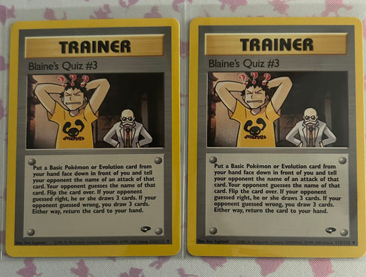 Blaine’s Quiz #3 Gym Challenge (G2)
