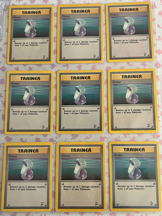 9 Card Base Set 2 Potion Pokemon Card Lot