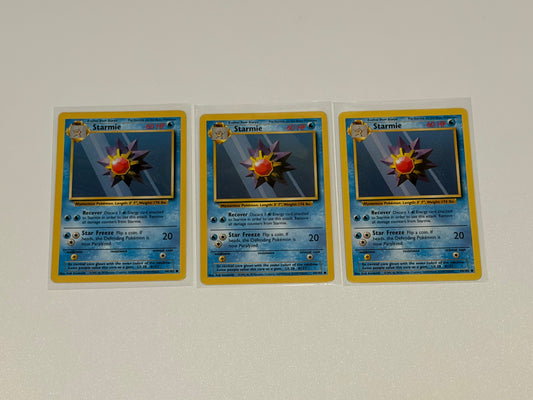 Starmie - Base Set (BS) Common 3 card lot LP (Read description)
