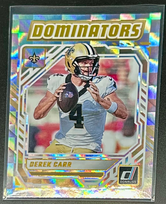 2025 Panini Donruss Football Dominators Derek Carr — Quarterback Collectible Card