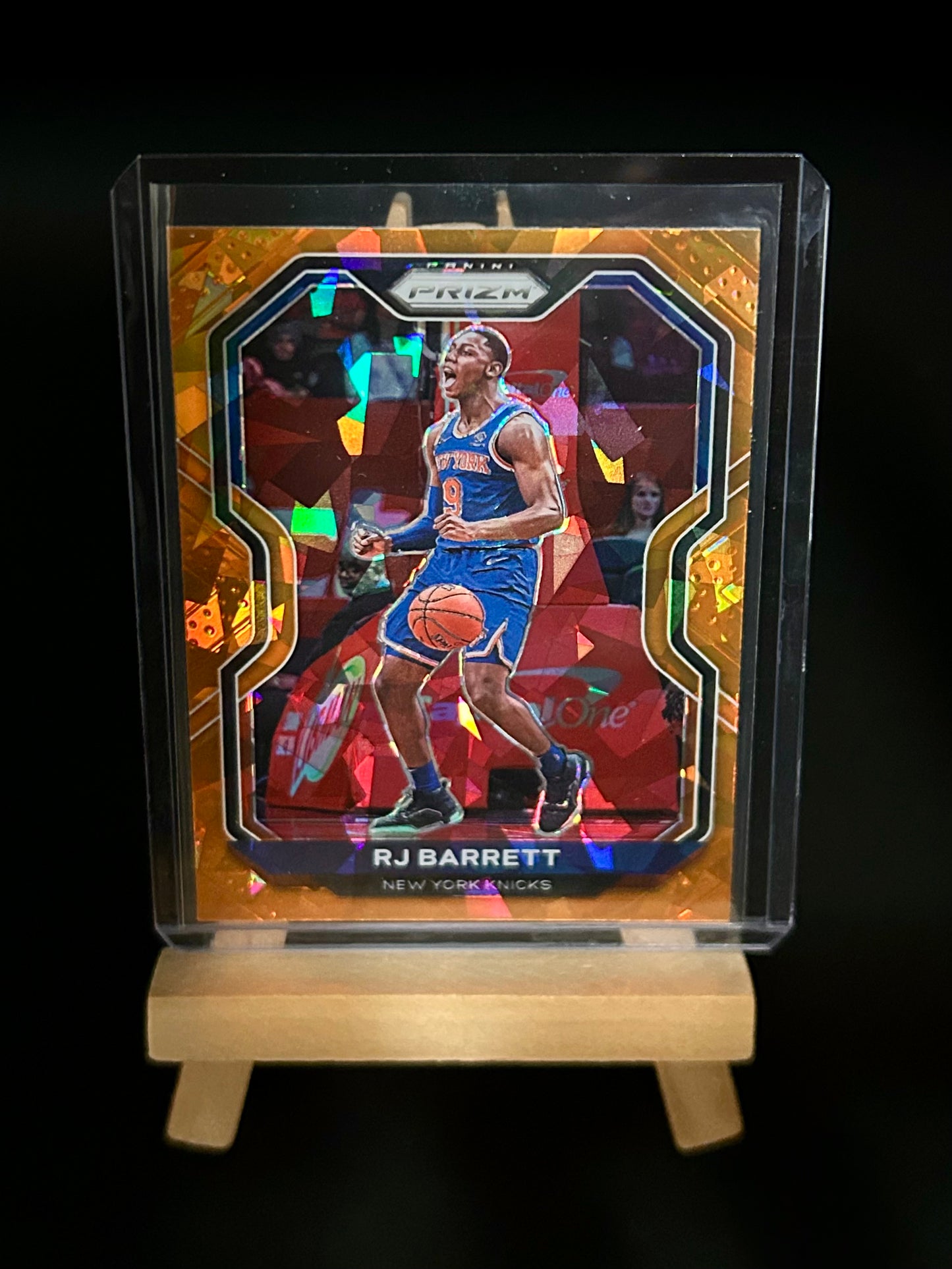 2020-21 Panini Prizm RJ Barrett Orange Cracked Ice Prizm Parallel Basketball Card