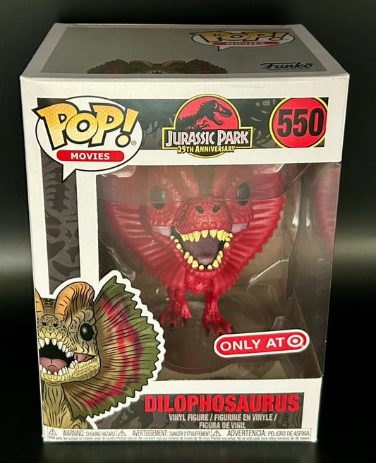 Funko Pop Dilophosaurus 550 Target Exclusive Jurassic Park 25th Anniversary Red