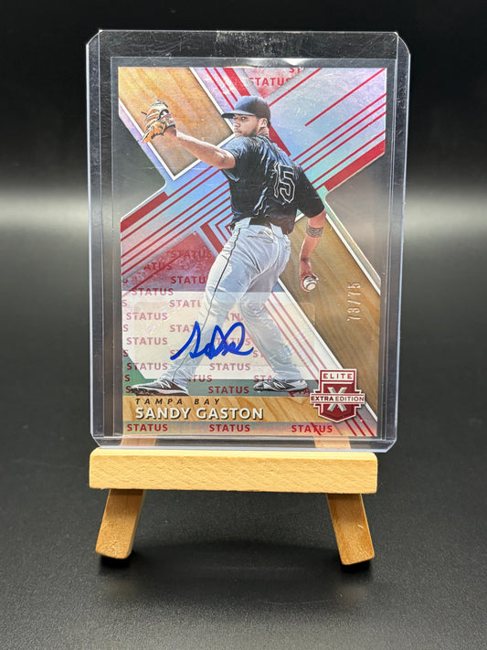 2019 Panini Elite Extra Edition Sandy Gaston Auto / Numbered Card #161