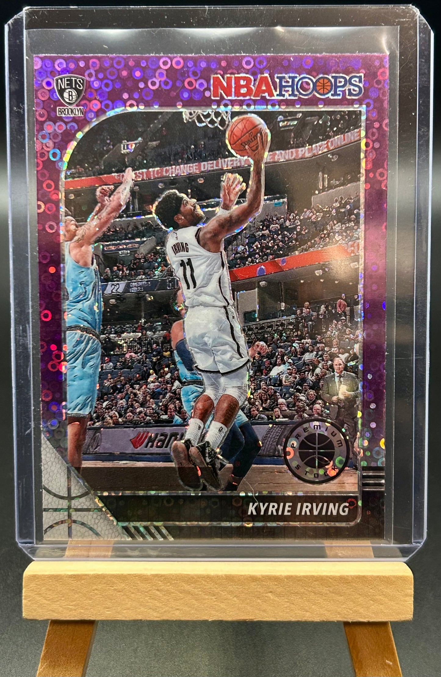 2019-20 Panini NBA Hoops Premium Purple Disco Parallel Kyrie Irving