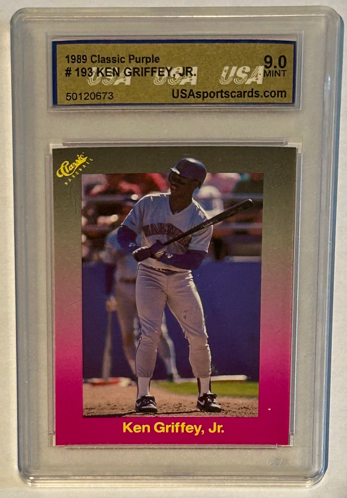 1989 Classic Purple Ken Griffey Jr USA graded 9.