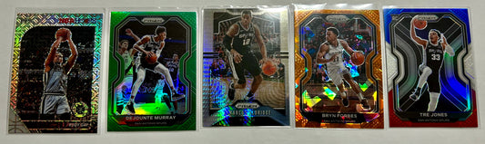 San Antonio Spurs 5 Card Parallel Basketball Lot #2