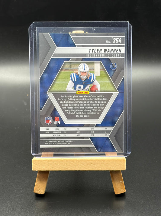 2025 Panini Mosaic Tyler Warren Rookie Card