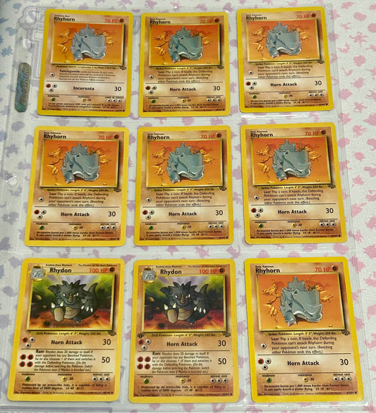 Rhyhorn Evolutions Jungle 9 card lot