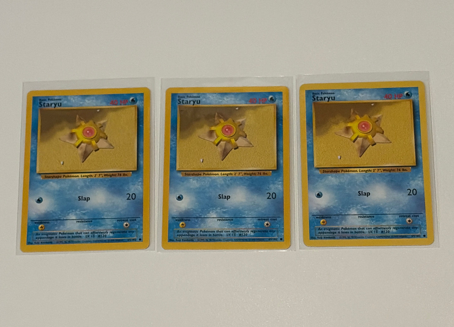 Staryu- Base Set (BS) Common 3 card lot LP (Read Description)