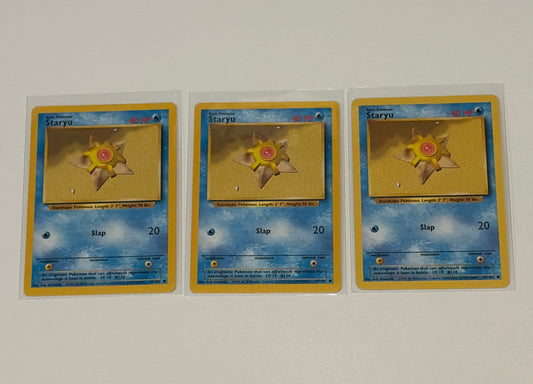 Staryu- Base Set (BS) Common 3 card lot LP (Read Description)