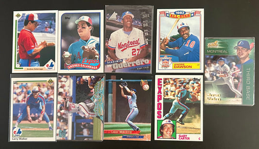 MLB Montreal Expos 9 Card lot