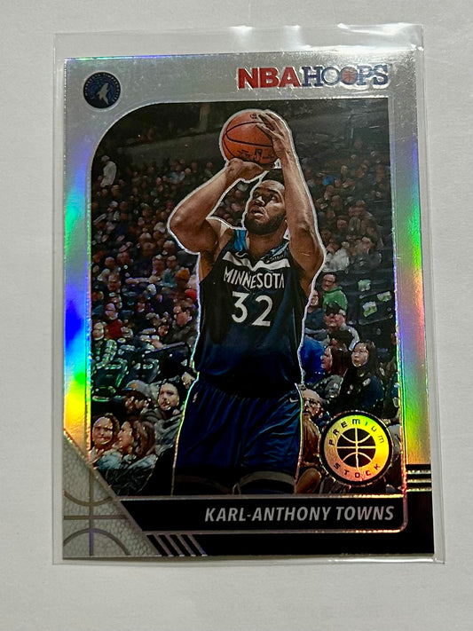 2019-2020 Hopps Premium Stock Karl Anthony Towns Silver Parallel Card