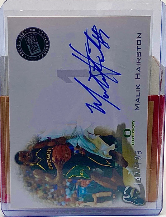 2008 Press Pass Malik Hairston Numbered And Autographed