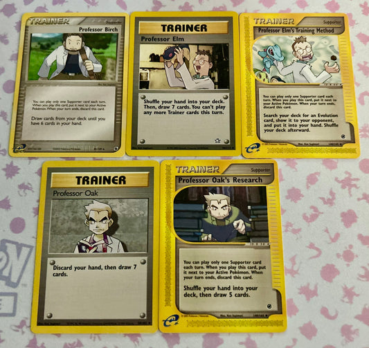 5 Card Professor Pokemon Card Lot