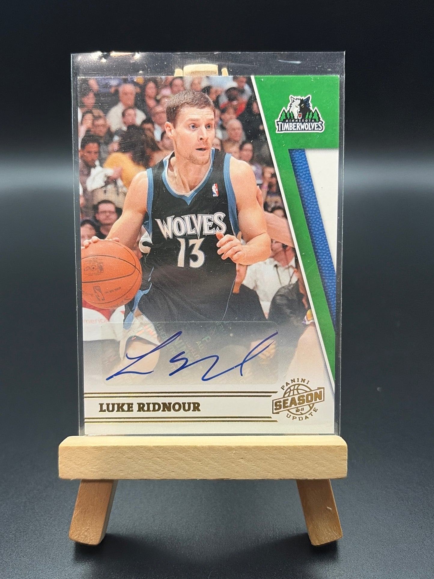 2010-11 Panini Season Update Luke Ridnour Autograph Card #140 Serial Numbered 75/299