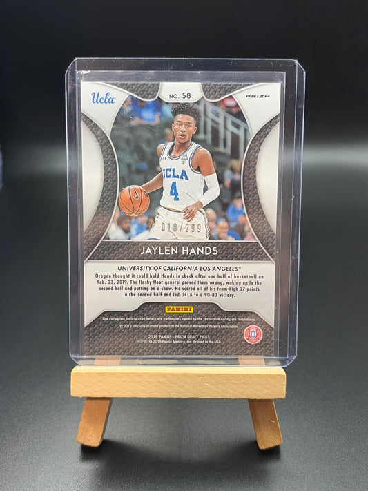 2019 Panini - Prizm Draft Picks Jaylen Hands Hyper Prizm #/299