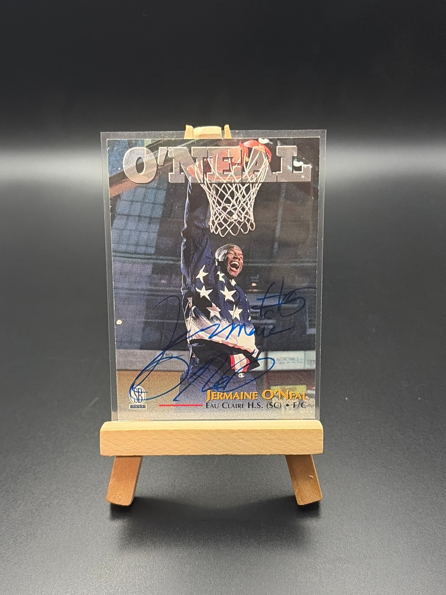 1997 Scoreboard Jermaine O’Neal Rookie Autographed card.