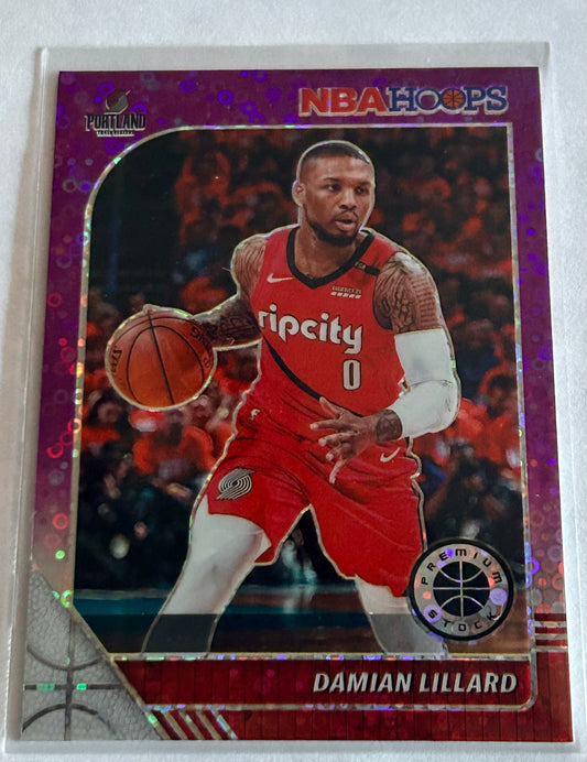 2019-2020 Hoops Premium Stock Damien Lillard Disco Parallel Card