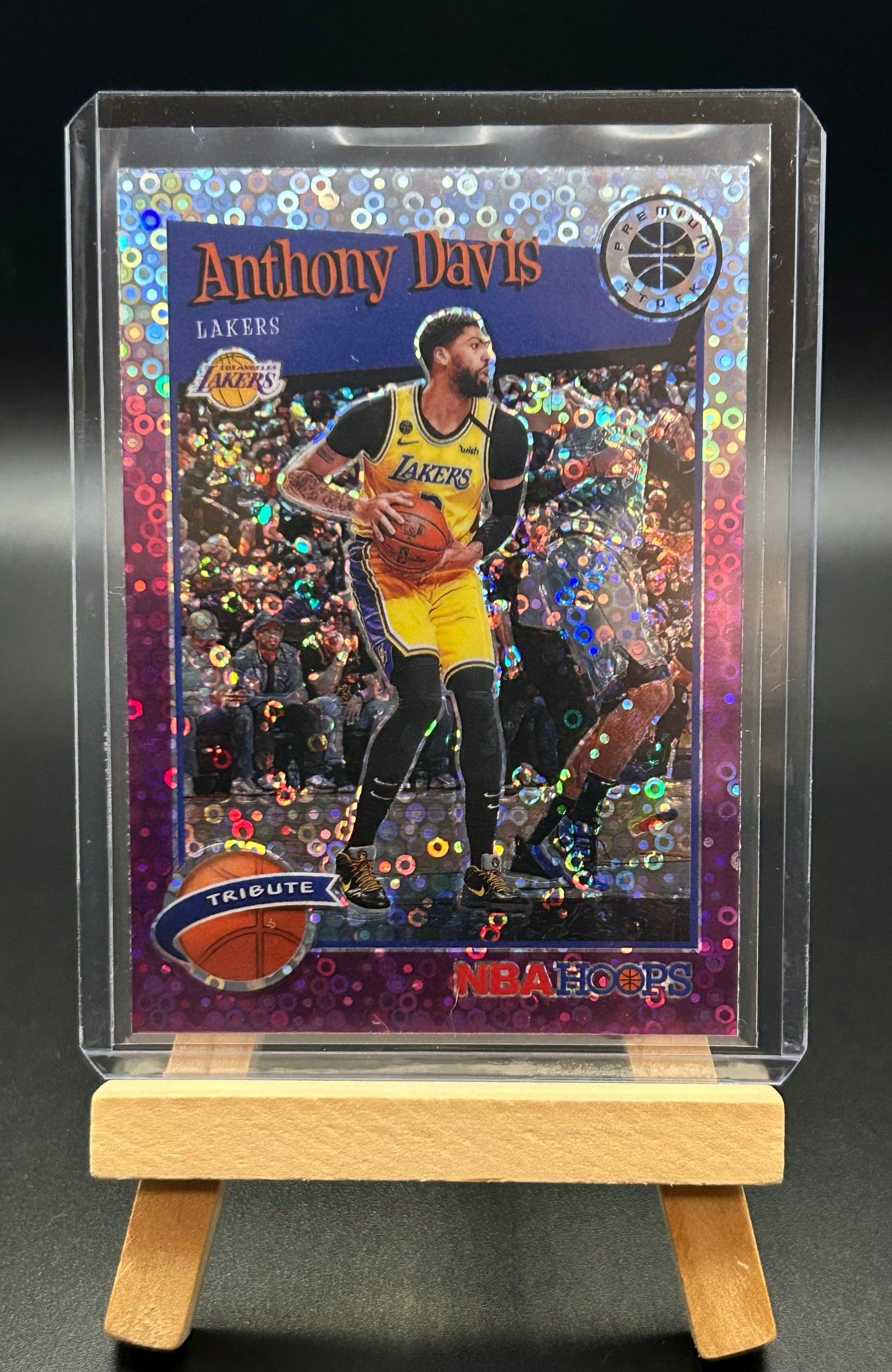 2019-20 Panini NBA Hoops Premium Stock Purple Disco Tribute Anthony Davis