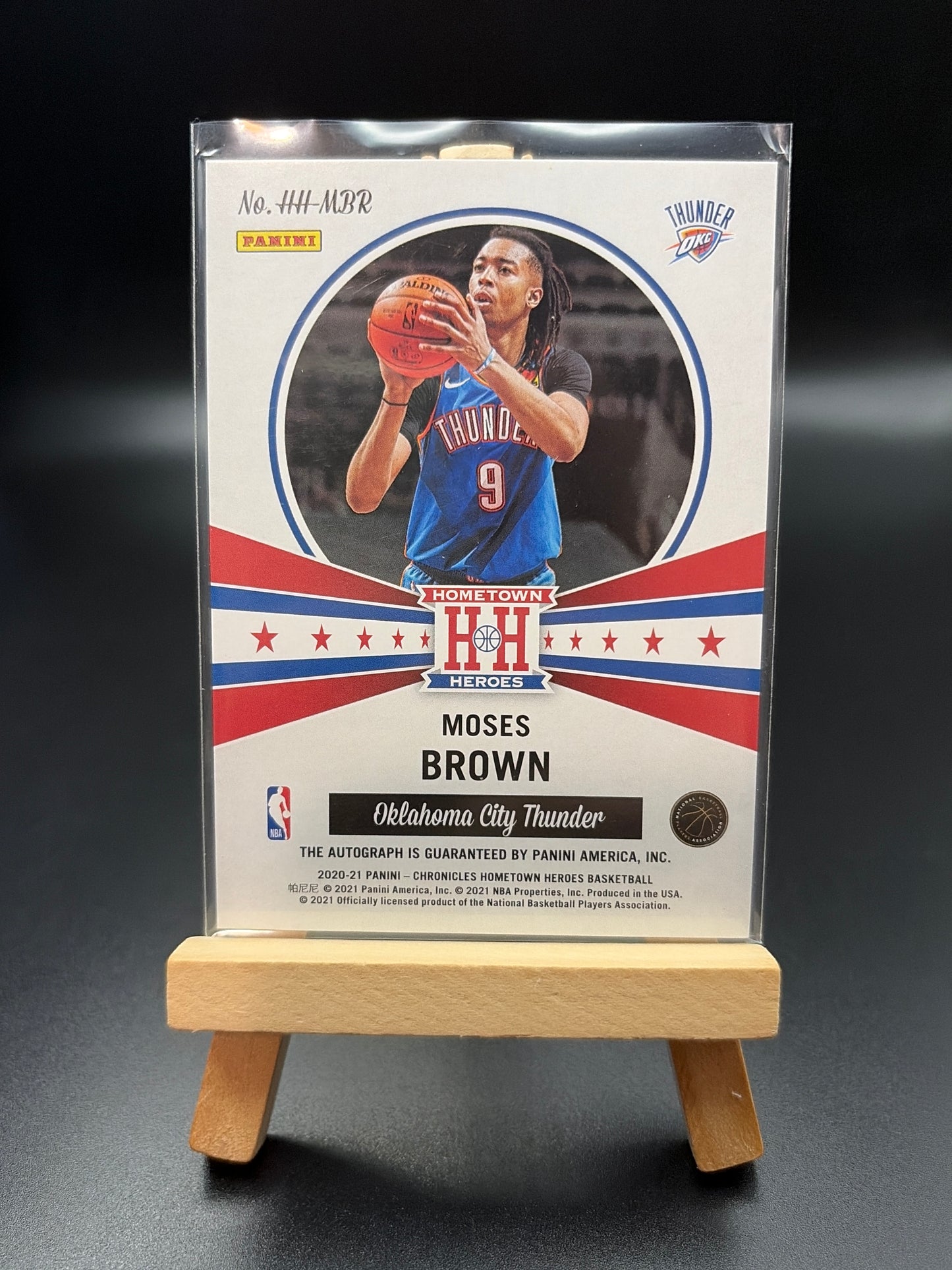 2020 Panini Chronicles Hometown Heros Moses Brown Red Autograph Card