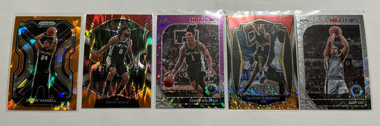 San Antonio Spurs 5 Card Parallel Basketball Lot #1