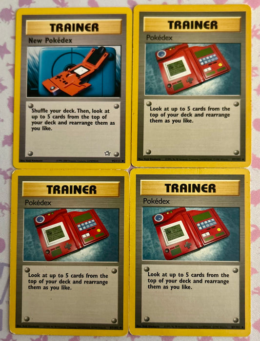 4 Pokédex Pokemon Card lot MP
