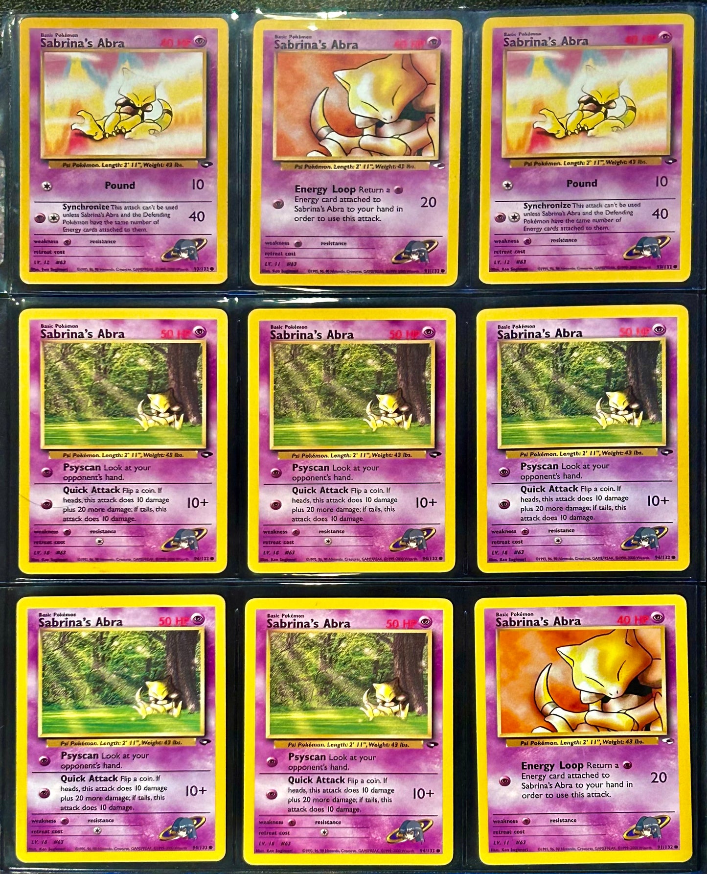 9 Card Sabrina’s Abra lot