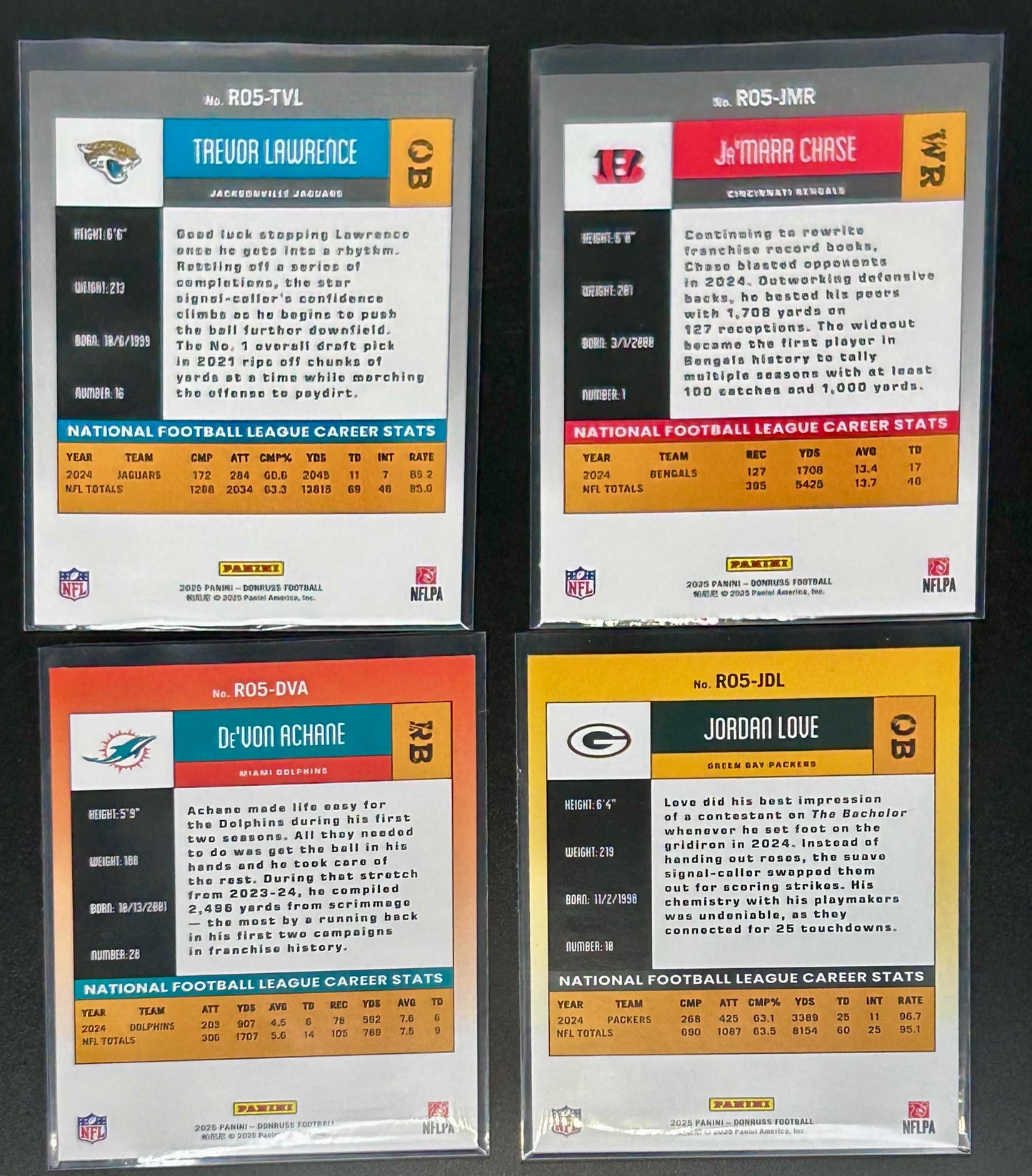 4x 2025 Donruss Football RO5 lot
