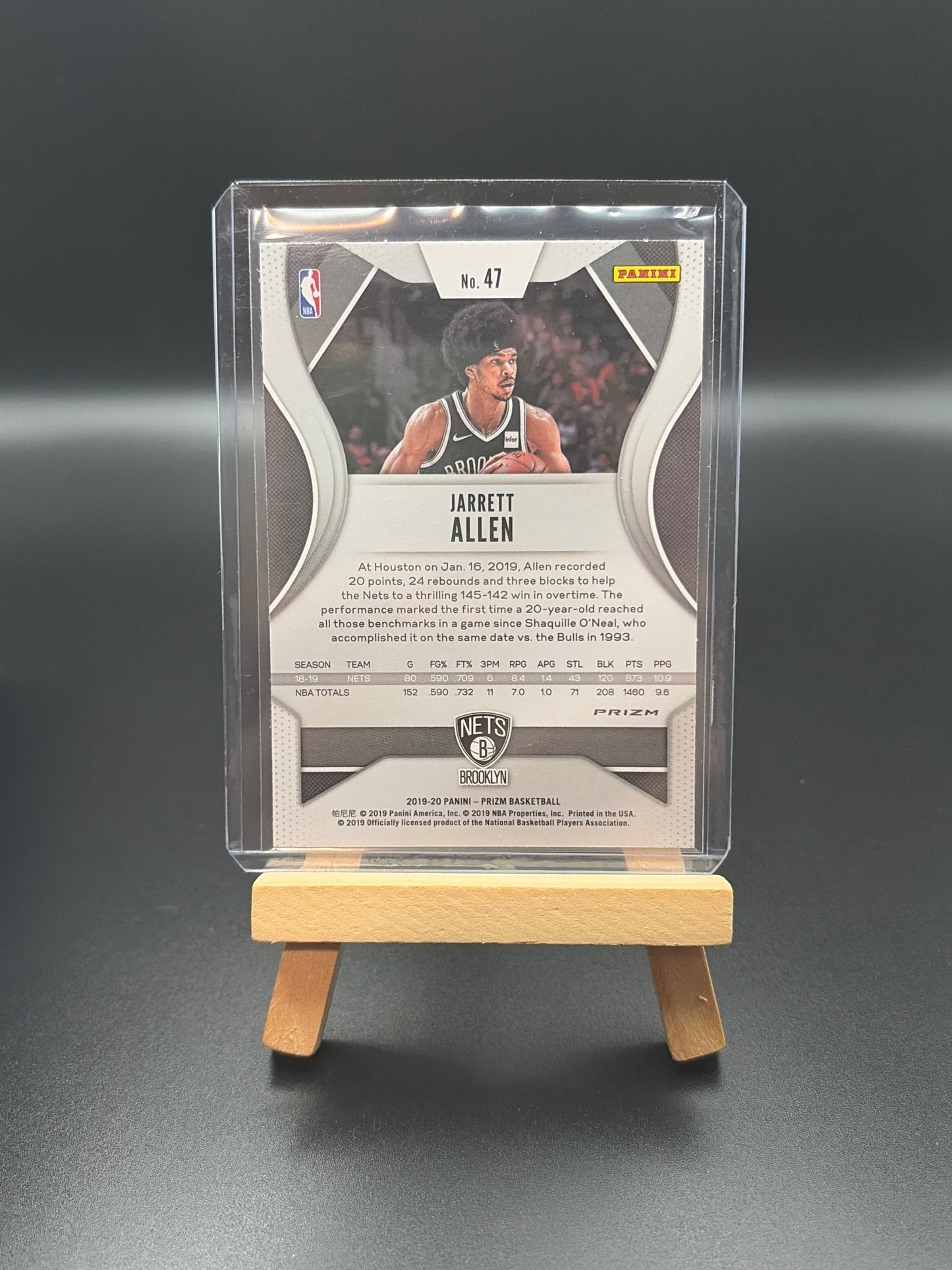 2019-2020 Panini Prizm Brooklyn Nets Jarrett Allen Hyper Prizm Parallel Card