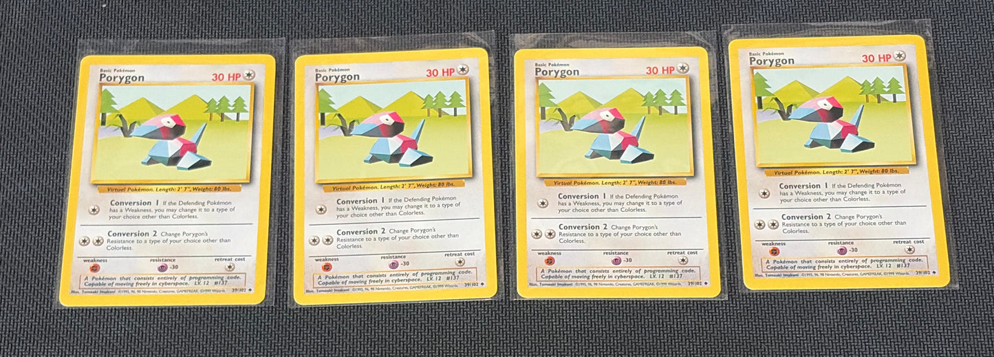 Porygon - Base Set (BS) UnCommon 4 card lot LP (Copy)